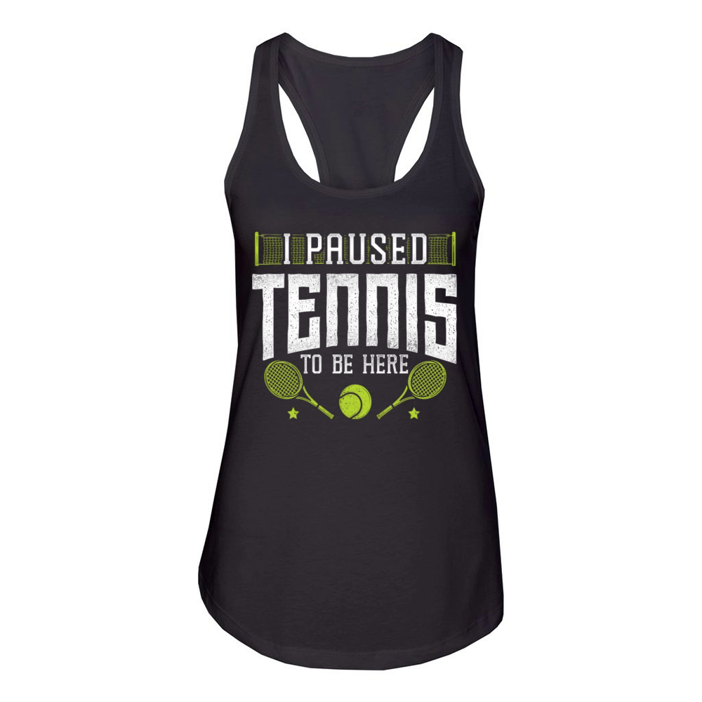 Funny Tennis Player Racket I Women's Racerback Tank