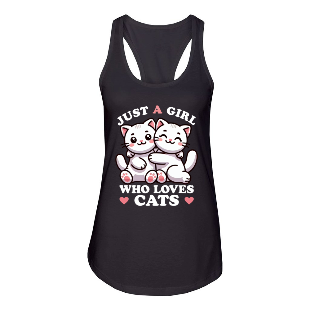 Just a Girl who Loves Cats Women Cat Lover Women's Racerback Tank