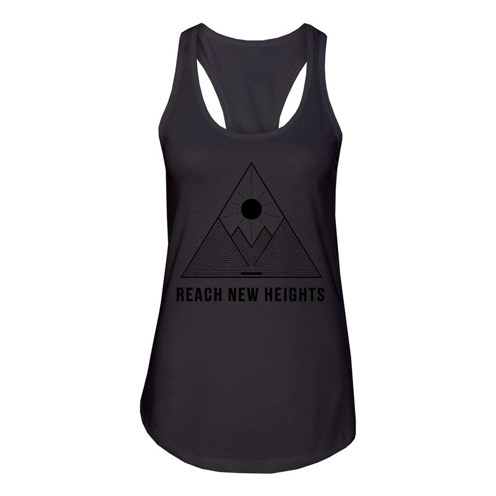 Reach New Heights Minimal Typography Women's Racerback Tank