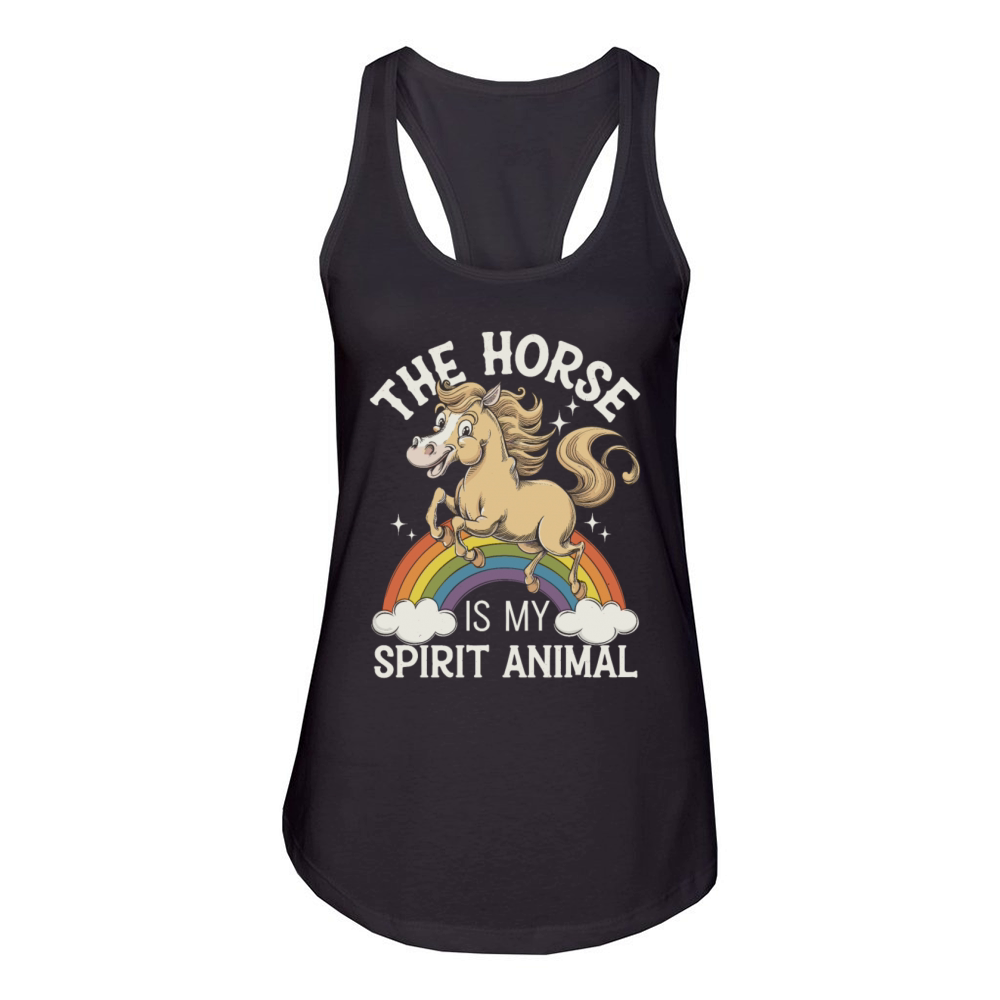 The Horse Is My Spirit Animal Rainbow Women's Racerback Tank