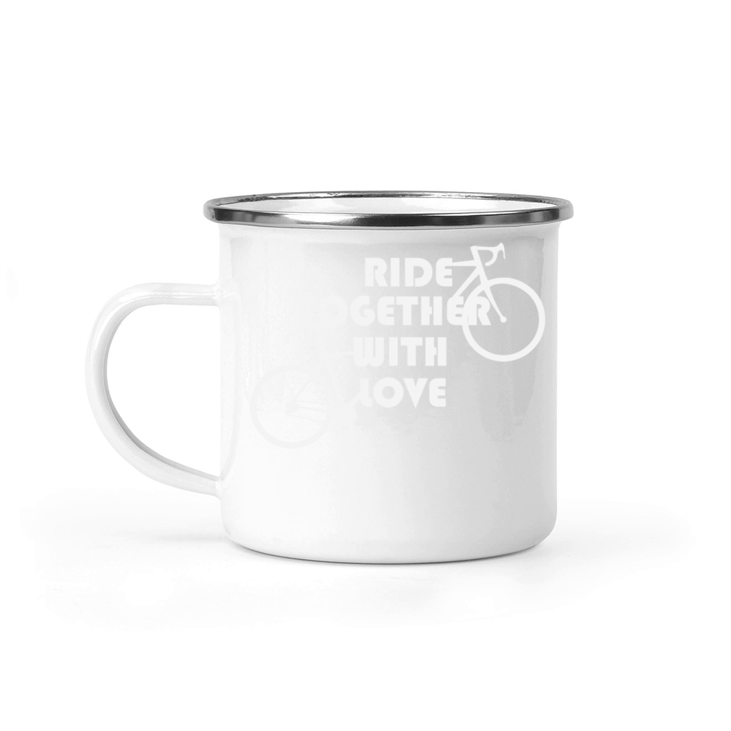 Biking Ride Together With Love White Camping Mug