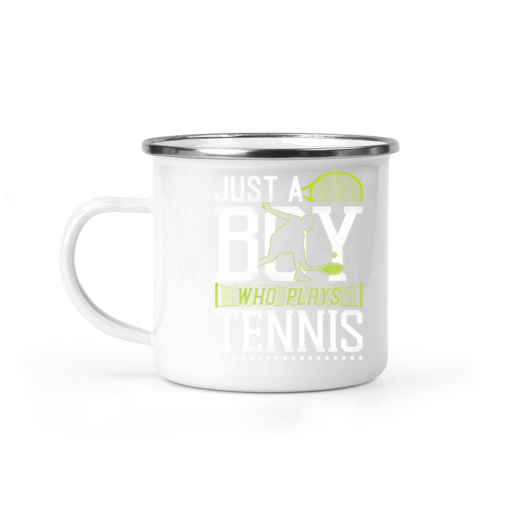 Funny Tennis Player Racket Boy Camping Mug