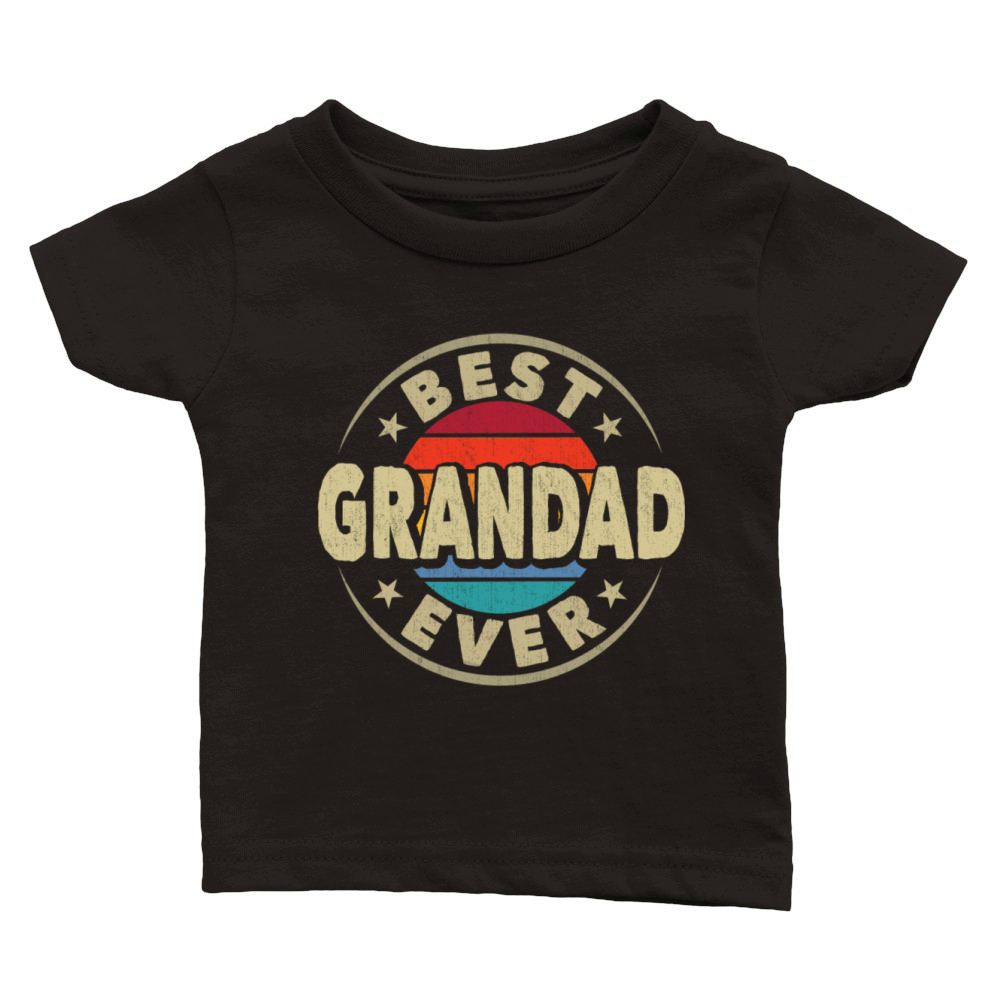 Best Grandad Ever Vintage Grandpa Fathers Day Classic Baby Crewneck T-shirt