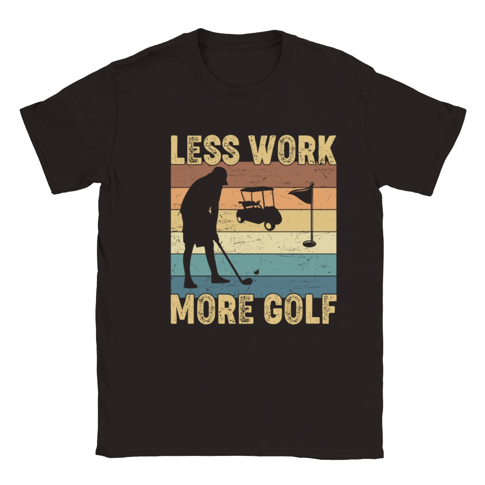 Less Work More Golf Vintage Classic Kids Crewneck T-shirt