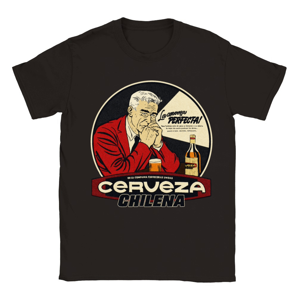 Vintage Chile Cerveza Gentleman Advert Classic Kids Crewneck T-shirt