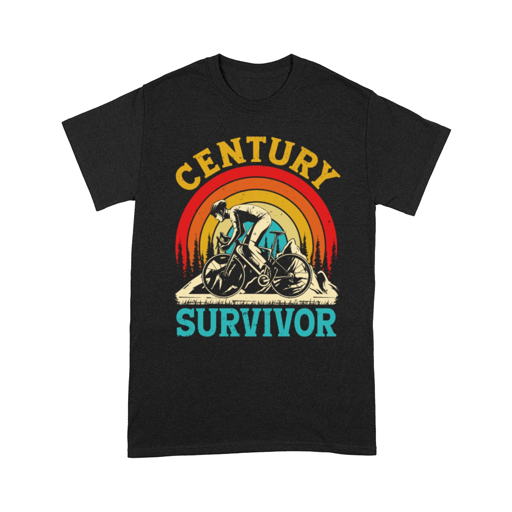 Century Survivor 100 Mile Bicycle Road Cycling Comfort T-shirt