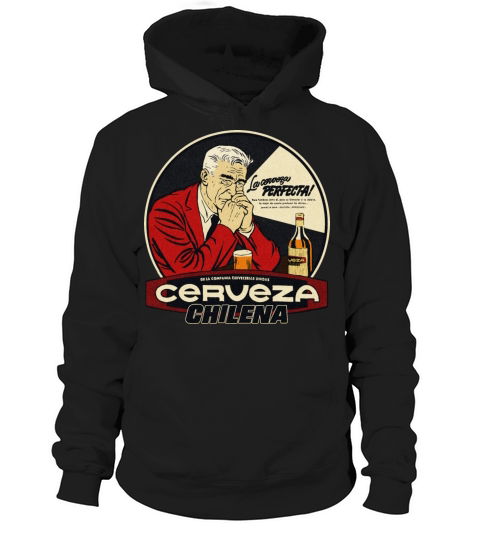 Vintage Chile Cerveza Gentleman Advert Hoodie Unisex