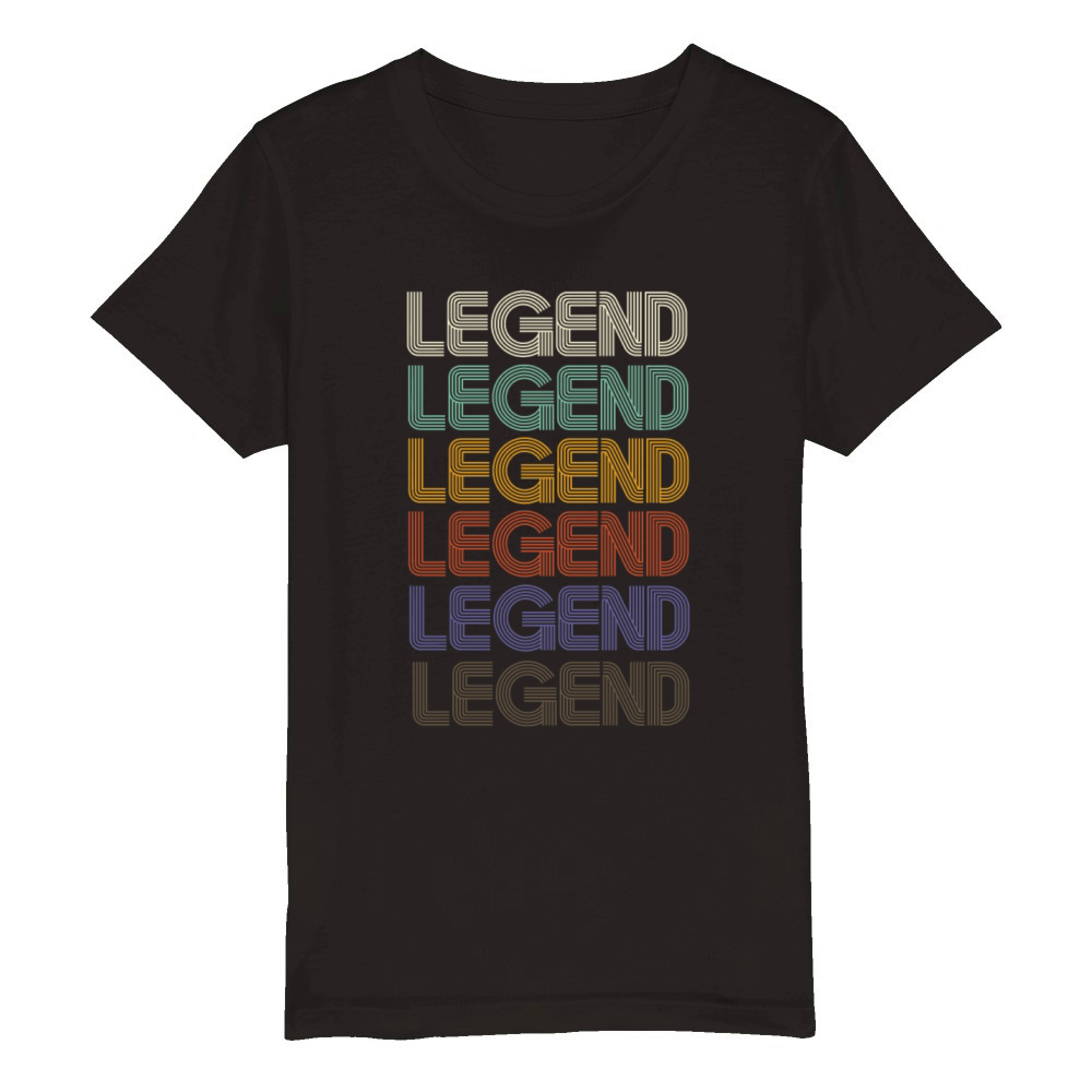 LEGEND First Name Retro Pattern Vintage Stylet Organic Kids Crewneck T-shirt