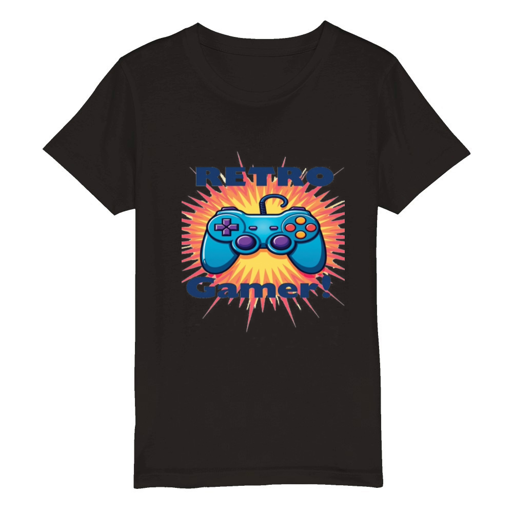 Retro Gamer Controller Design for Classic Gaming Organic Kids Crewneck T-shirt