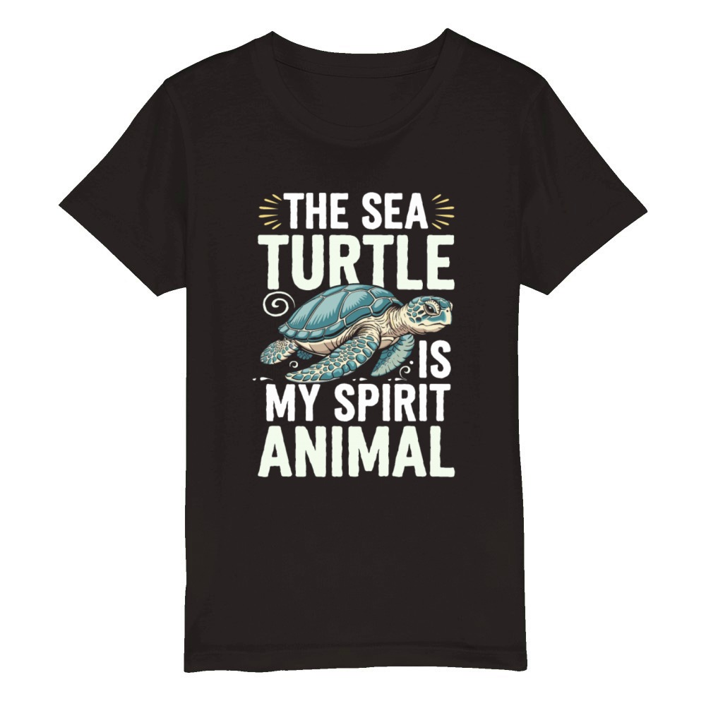The Sea Turtle Is My Spirit Animal Organic Kids Crewneck T-shirt