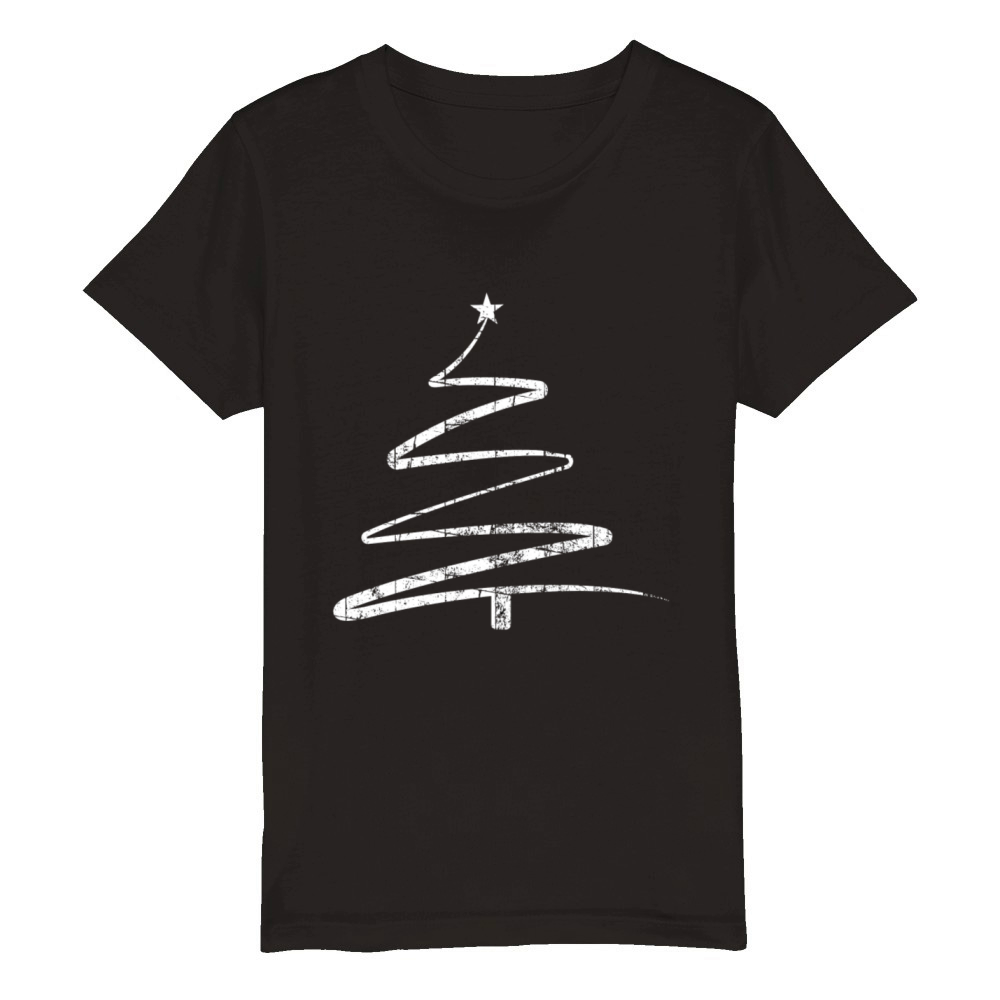 Vintage Christmas Tree Retro Merry Christmas Organic Kids Crewneck T-shirt