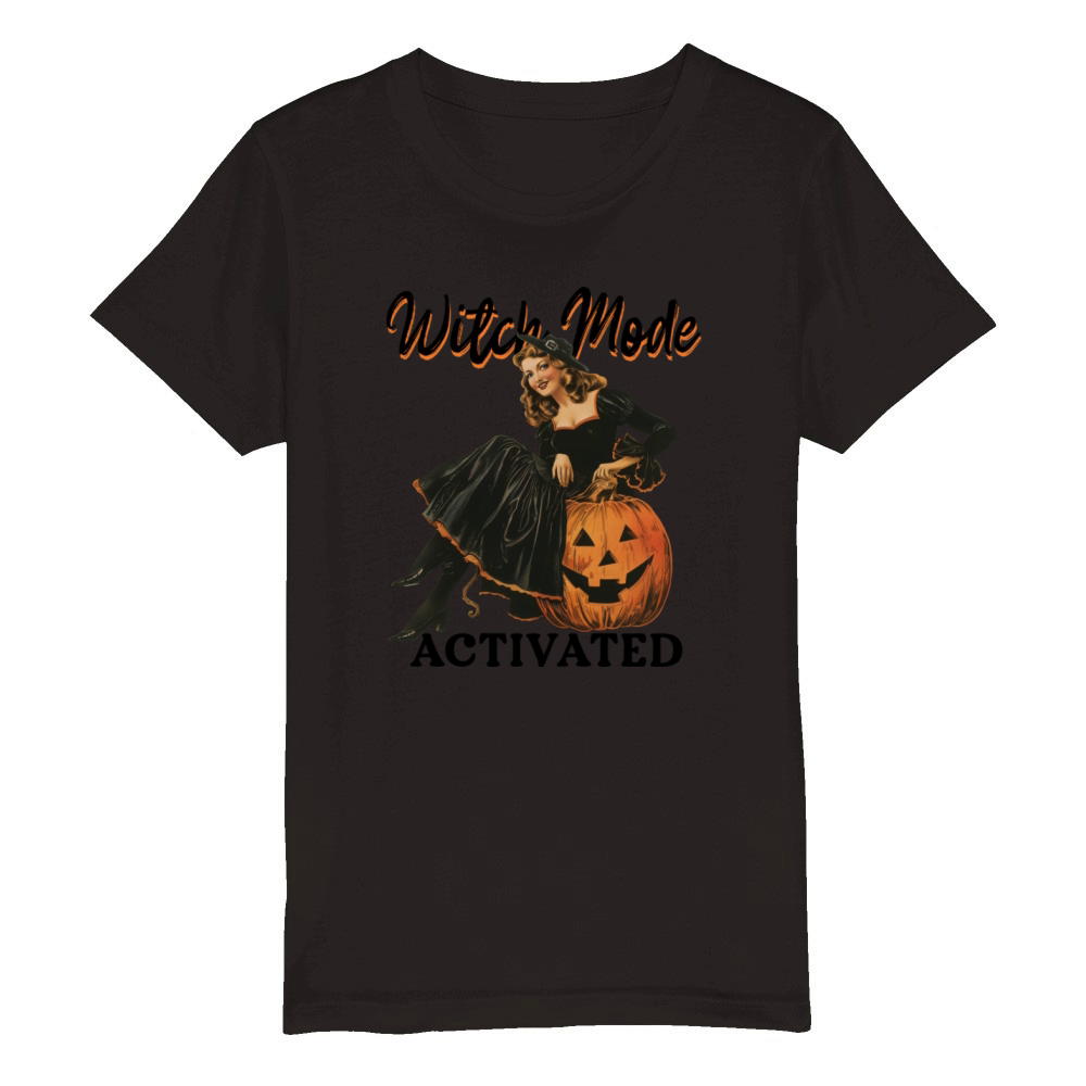 Witch Mode Activated - Vintage Halloween Organic Kids Crewneck T-shirt