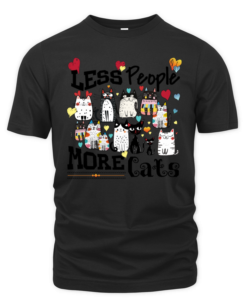 Less People More Cats Organic Unisex T-shirt