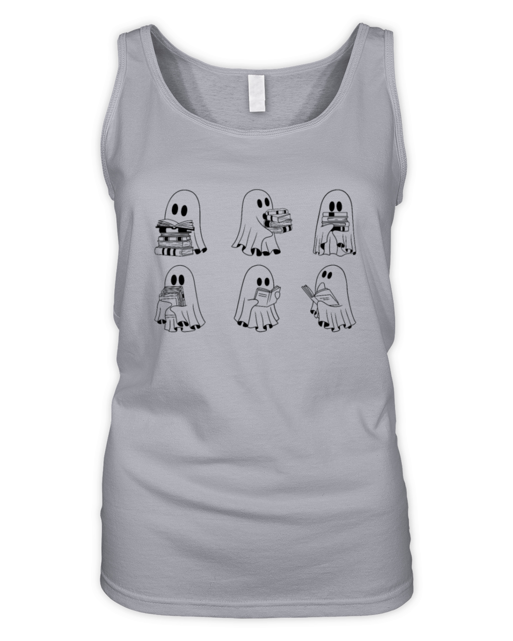 Ghost Reading Books Halloween Costume Organic Women's Tank Top