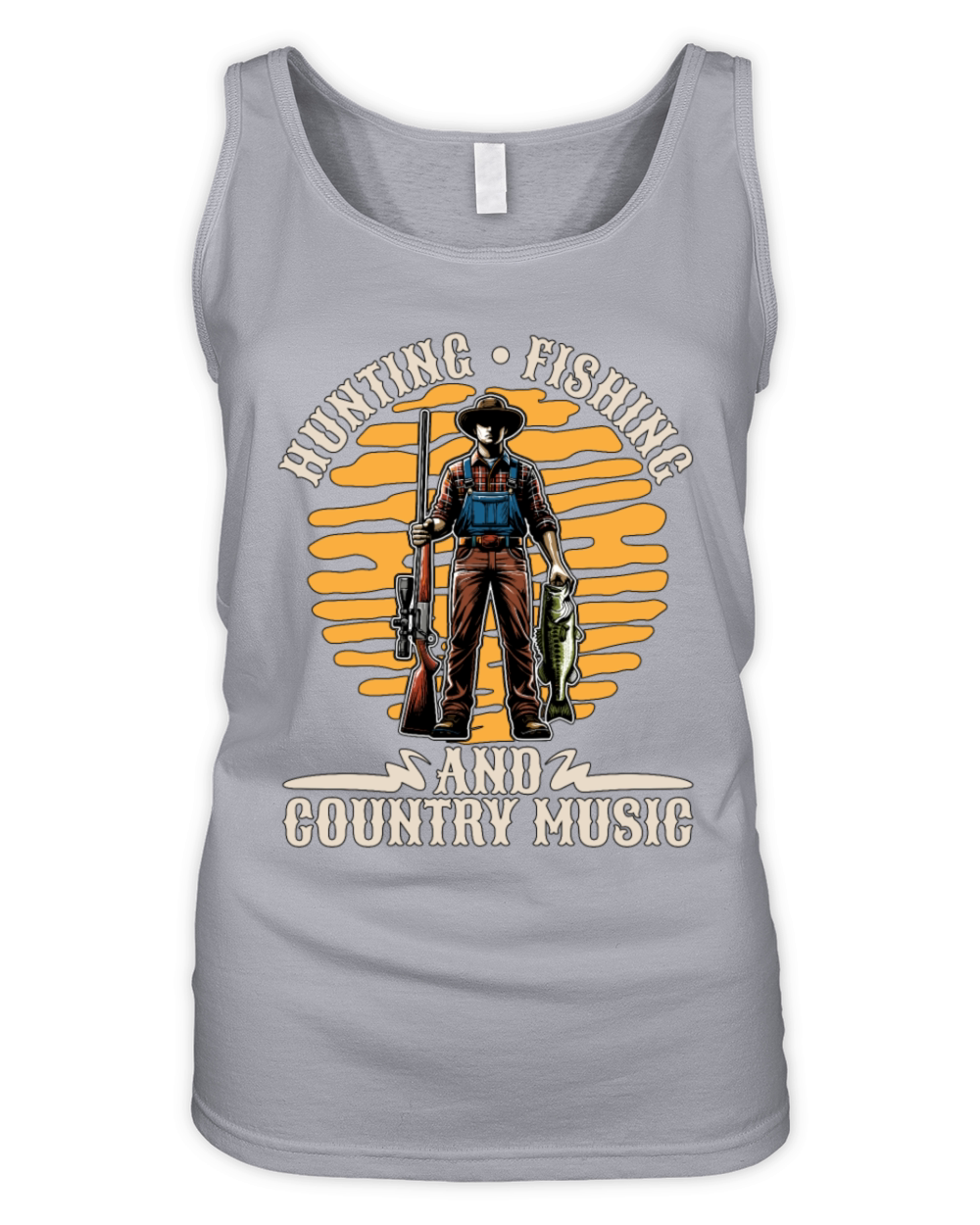 Hunting Fishing And Country Music Nature Lover Organic Women's Tank Top