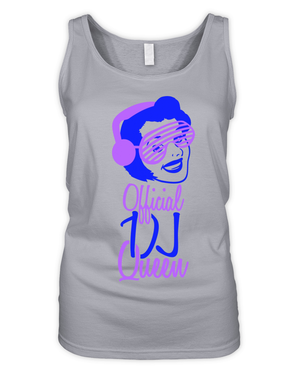Official DJ Queen Party Retro Vintage Head Face Organic Women's Tank Top