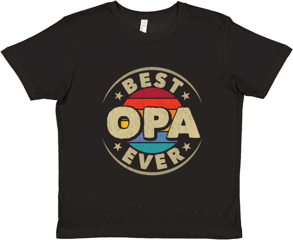 Best Opa Ever Retro Vintage Grandad Fathers Day Premium Kids Crewneck T-shirt
