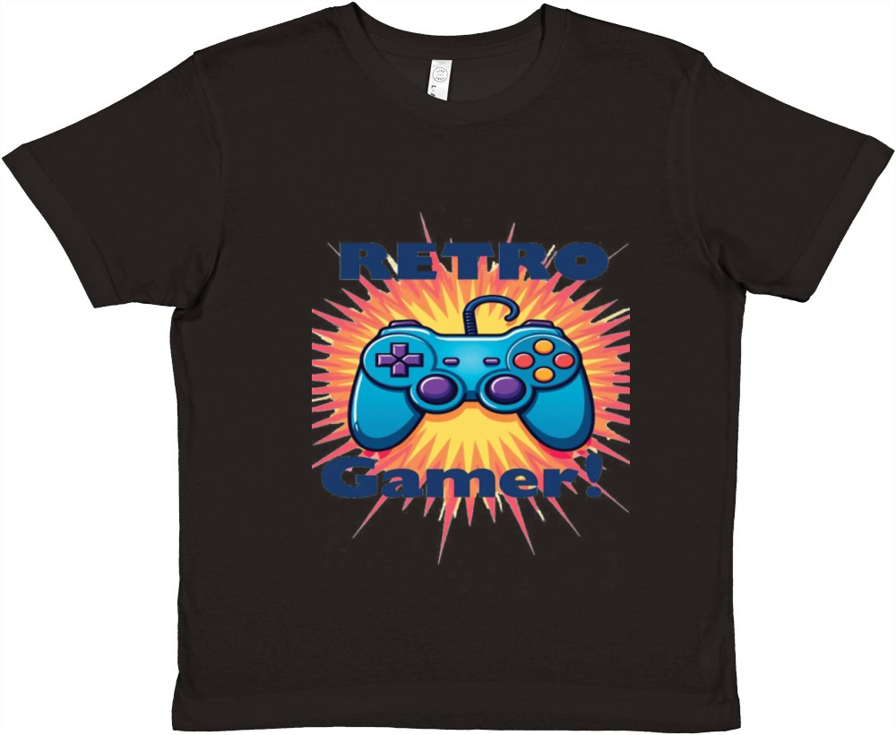 Retro Gamer Controller Design for Classic Gaming Premium Kids Crewneck T-shirt