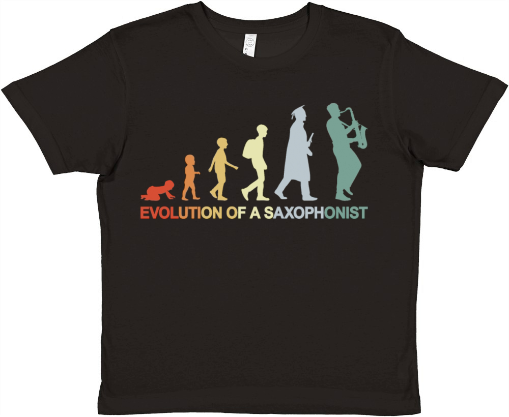 Vintage Saxophonist Evolution Premium Kids Crewneck T-shirt