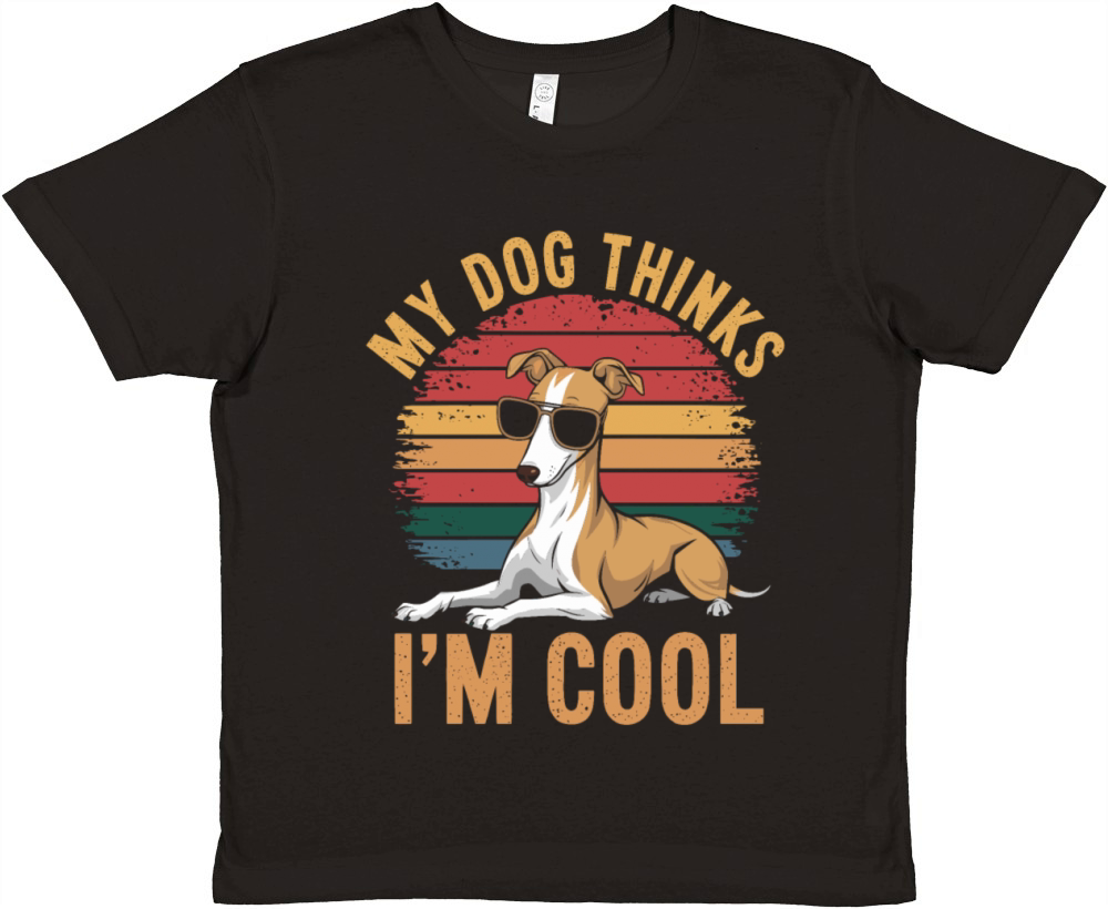 Whippet Dog My Dog Thinks Im Cool Premium Kids Crewneck T-shirt