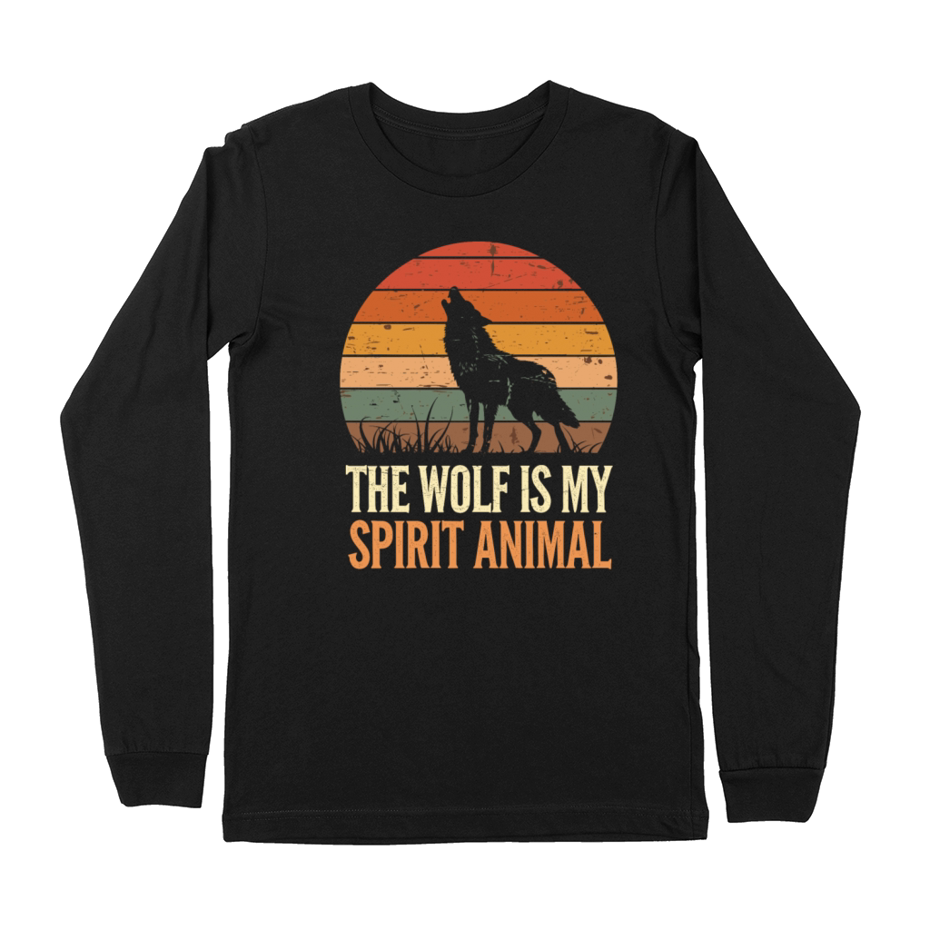The Wolf Is My Spirit Animal Howling Wolf Premium Long Sleeve