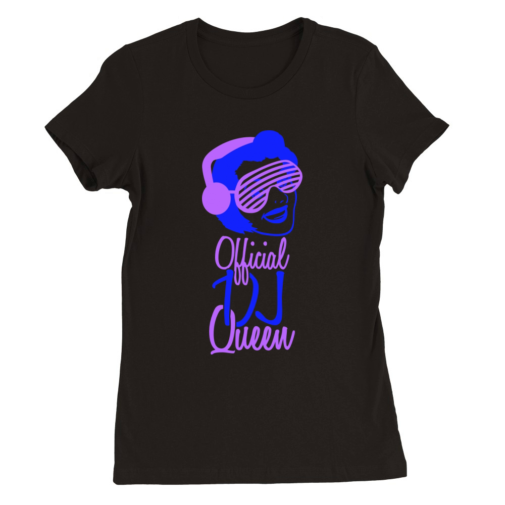 Official DJ Queen Party Retro Vintage Head Face Premium Womens Crewneck T-shirt