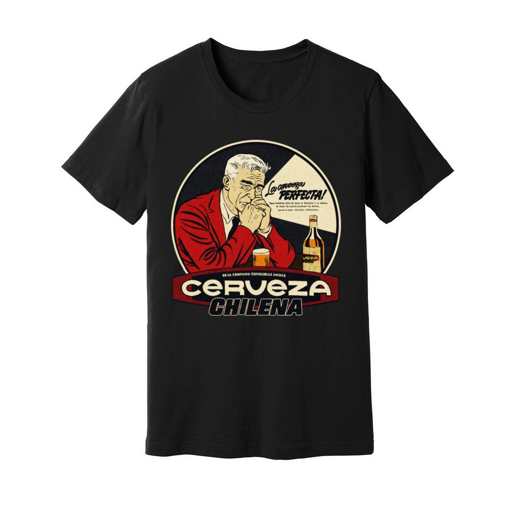 Vintage Chile Cerveza Gentleman Advert Unisex Jersey Tee