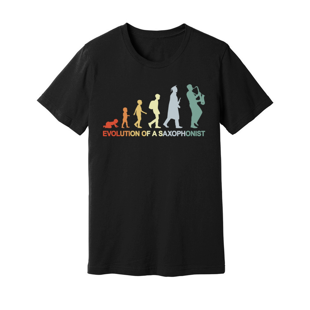 Vintage Saxophonist Evolution Unisex Jersey Tee