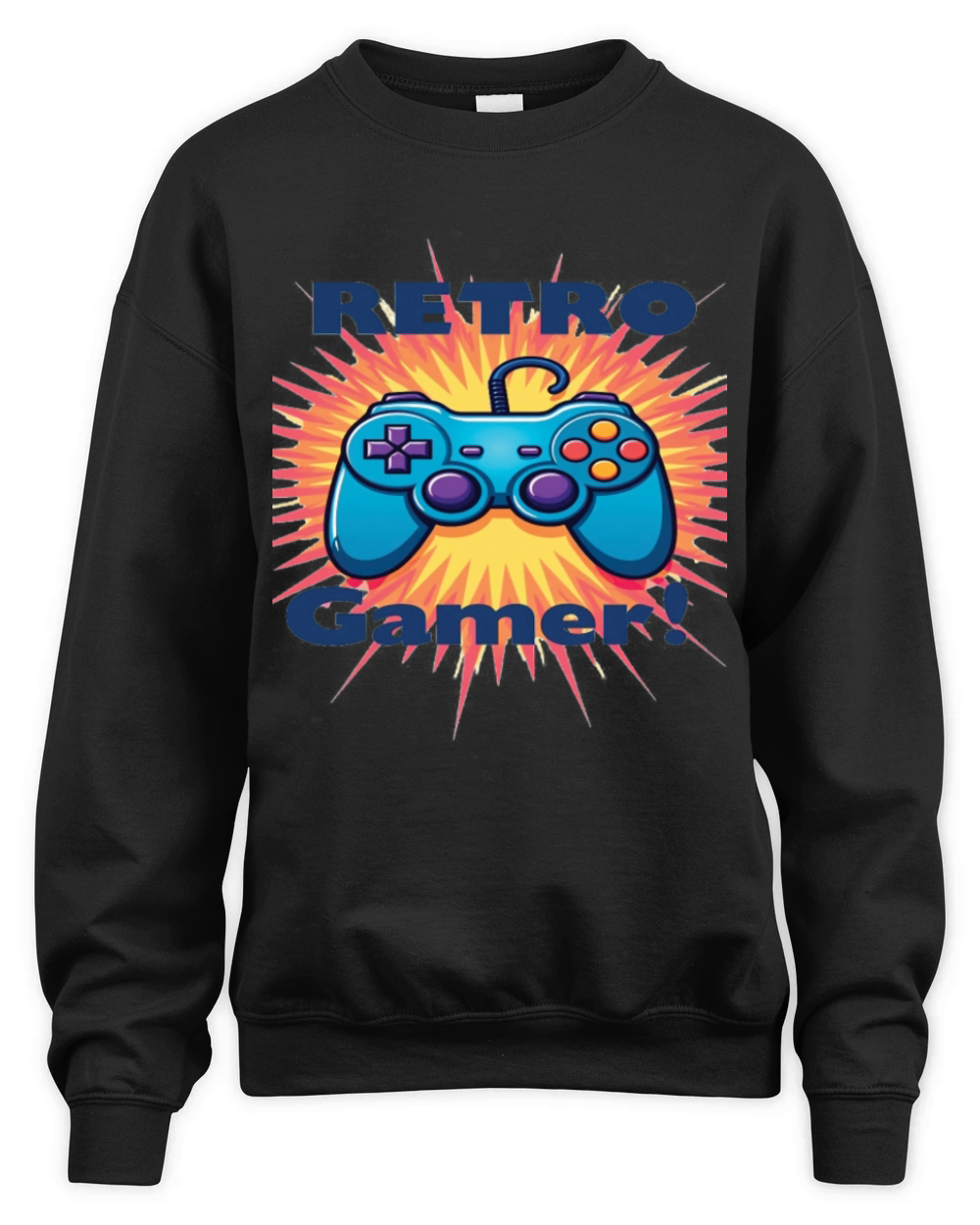 Retro Gamer Controller Design for Classic Gaming Unisex Premium Crewneck Sweatshirt