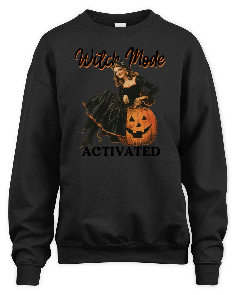 Witch Mode Activated - Vintage Halloween Unisex Premium Crewneck Sweatshirt