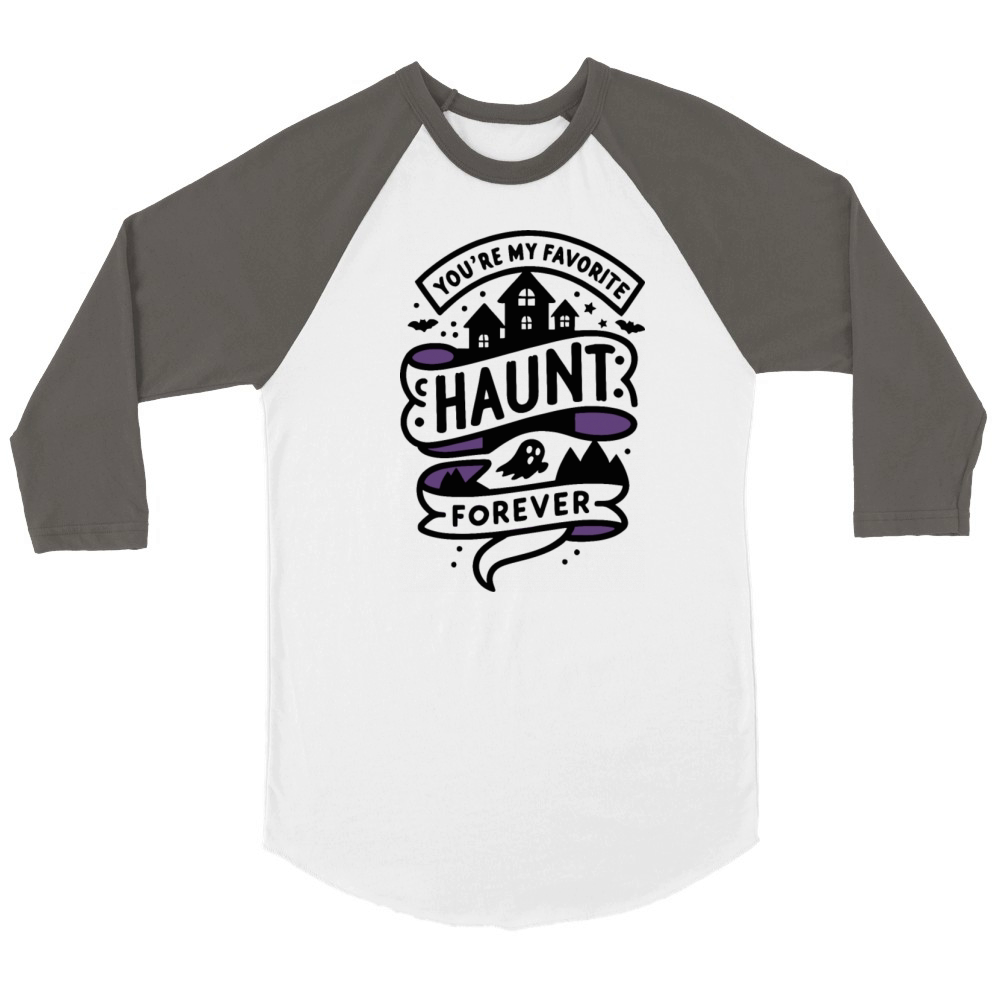 Haunted by You - Halloween Couples Unisex ¾ sleeve Raglan T-shirt