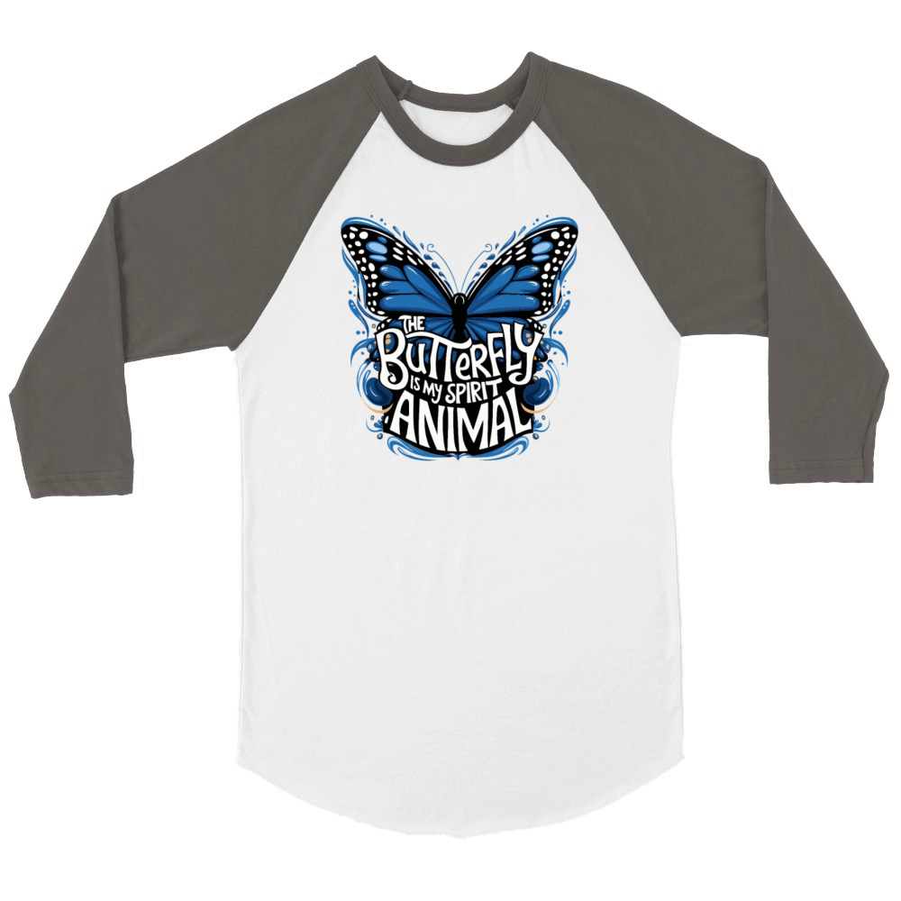 The Butterfly Is My Spirit Animal Unisex ¾ sleeve Raglan T-shirt