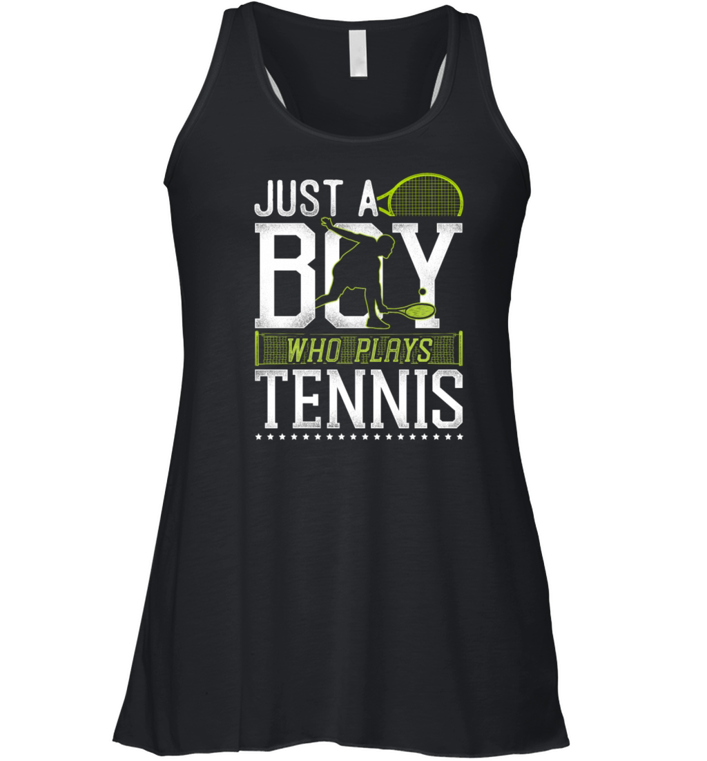 Funny Tennis Player Racket Boy Women's Flowy Tank Top