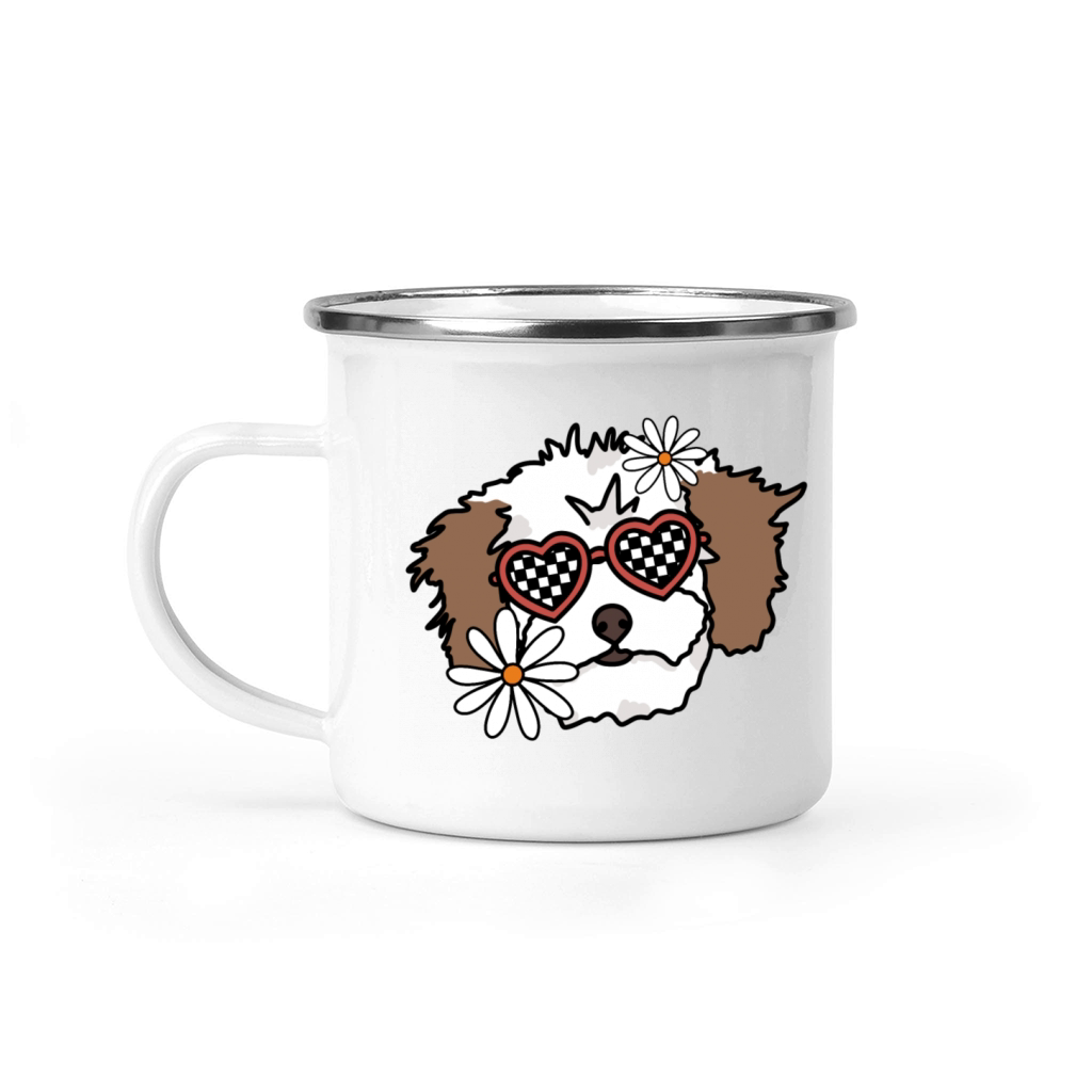 Maltipoo Retro Dog Camping Mug