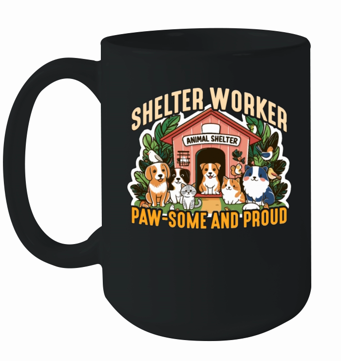 Animal Shelter Worker Paw-some And Animal Rights Ceramic Mug