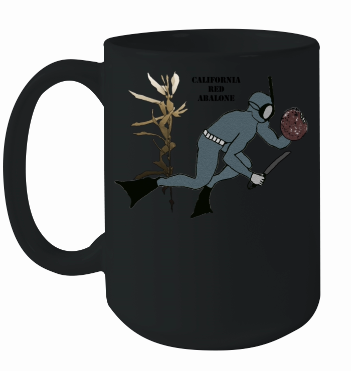 Vintage Freediving Diver with Abalone and Kelp URM Ceramic Mug