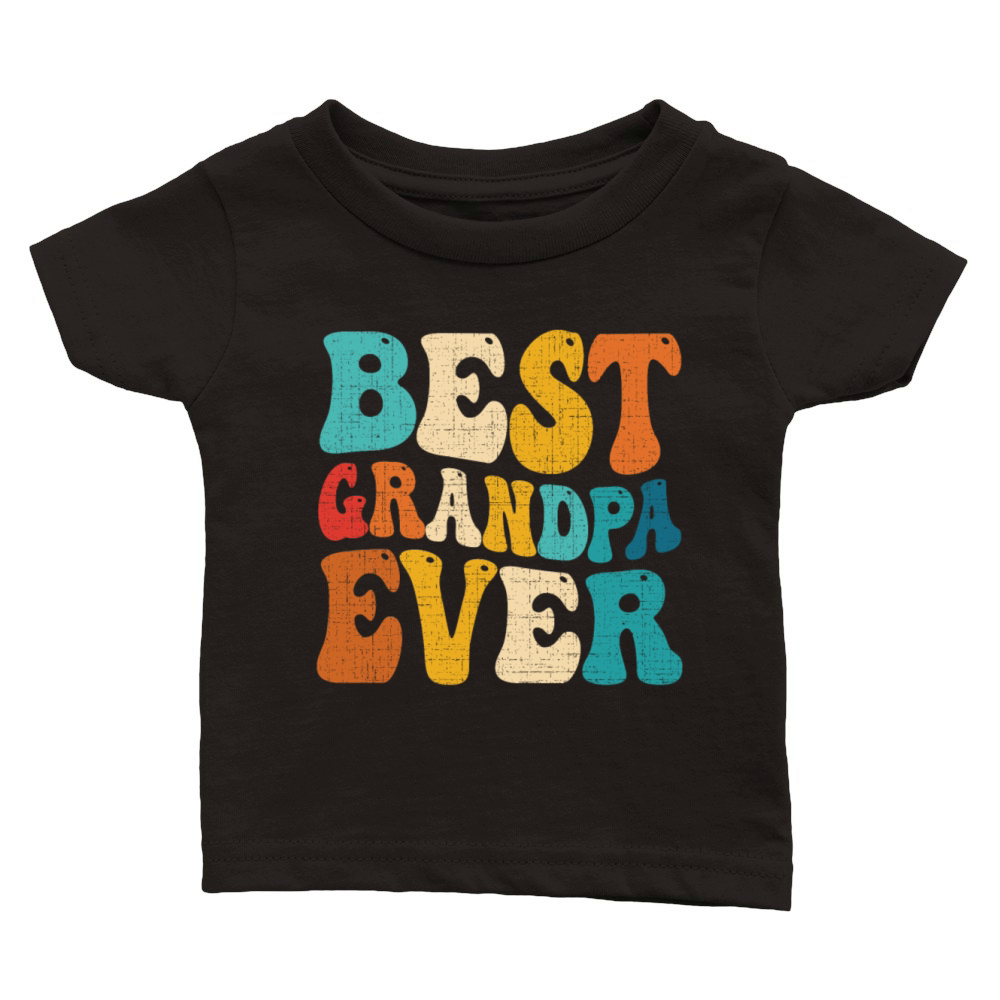 Best Grandpa Ever Retro Vintage Grandfather Classic Baby Crewneck T-shirt