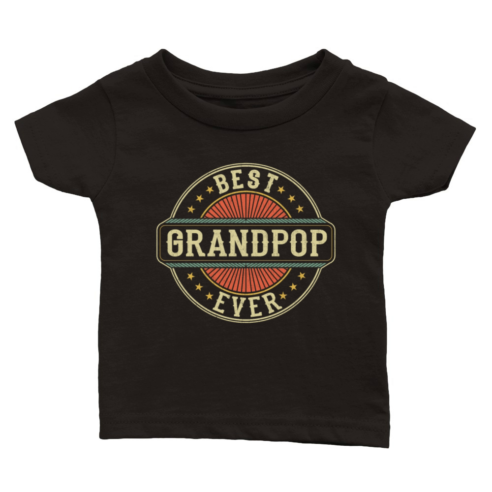 Best Grandpop Ever Vintage Grandpa Fathers Day Classic Baby Crewneck T-shirt