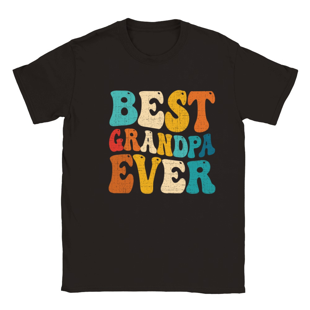Best Grandpa Ever Retro Vintage Grandfather Classic Kids Crewneck T-shirt