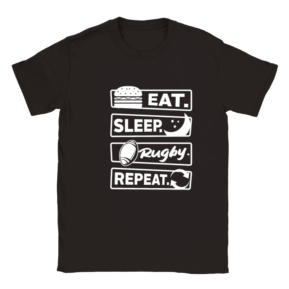Eat Sleep Rugby Repeat Funny Quote Classic Kids Crewneck T-shirt