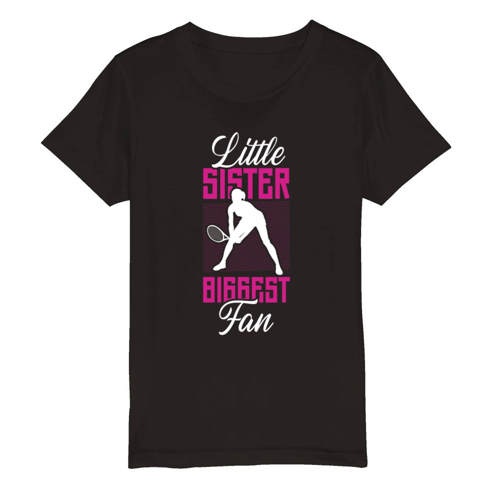 Funny Tennis Player Racket Sister Organic Kids Crewneck T-shirt
