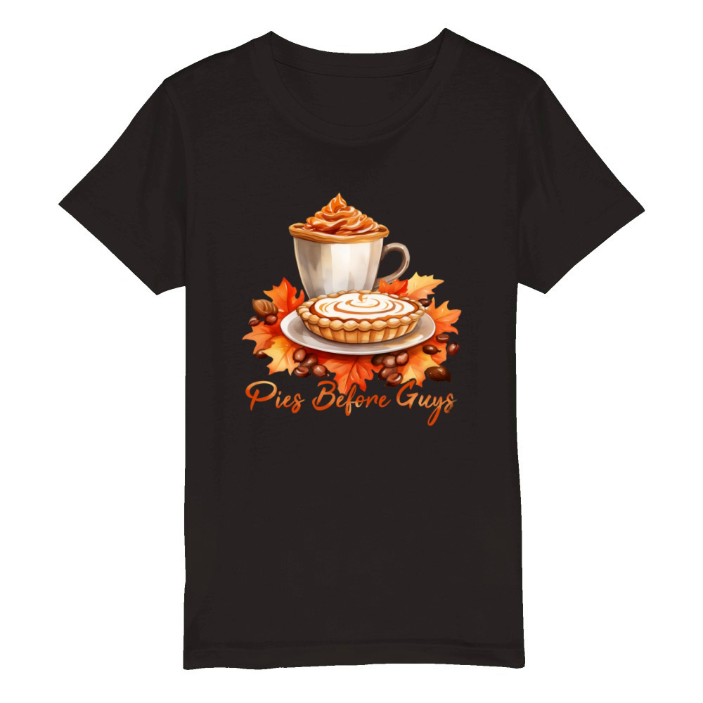Pies Before Guys - Fall Season - Pumpkin Pie Organic Kids Crewneck T-shirt