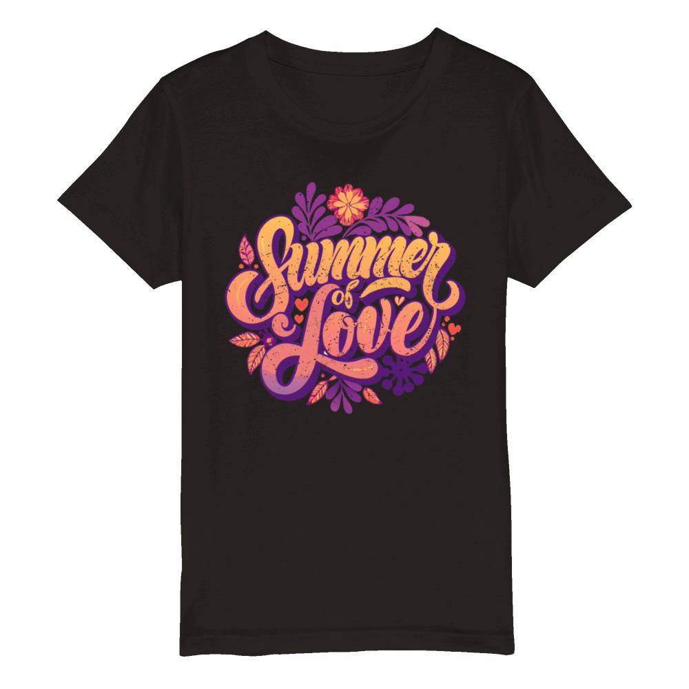 Retro Distressed - Summer of Love Organic Kids Crewneck T-shirt