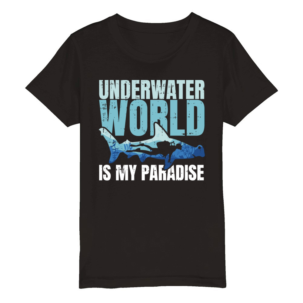 Underwater World Is My Paradise Organic Kids Crewneck T-shirt