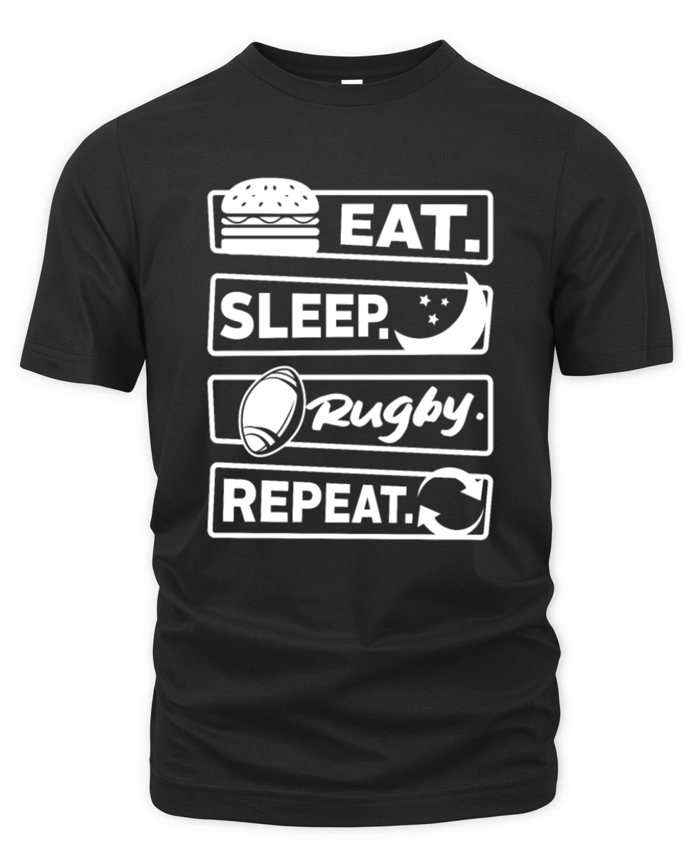 Eat Sleep Rugby Repeat Funny Quote Organic Unisex T-shirt