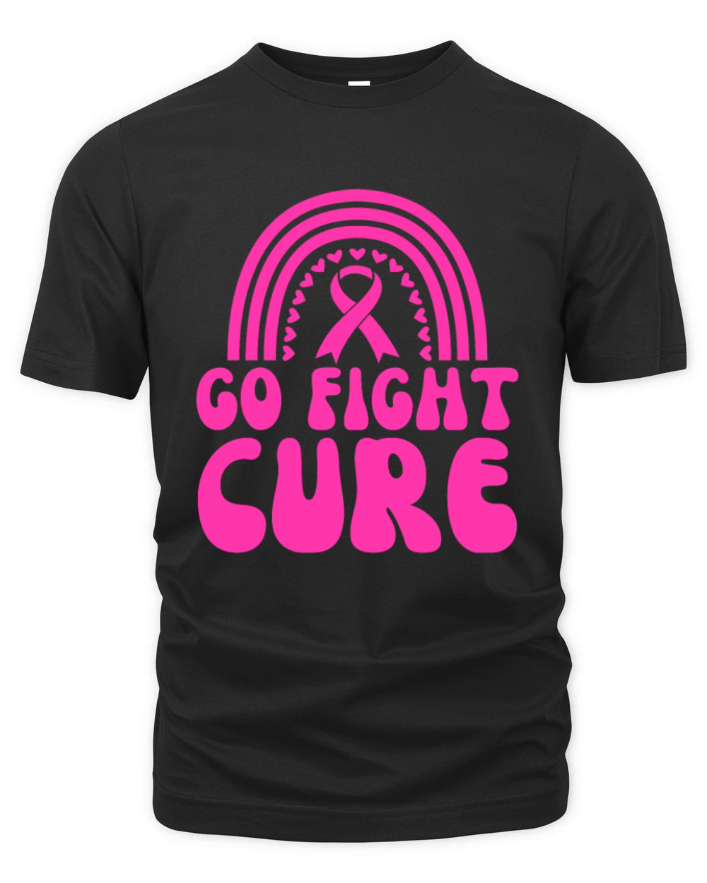 Pink Go Fight Cure Breast Cancer Support Organic Unisex T-shirt