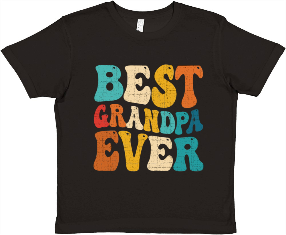 Best Grandpa Ever Retro Vintage Grandfather Premium Kids Crewneck T-shirt