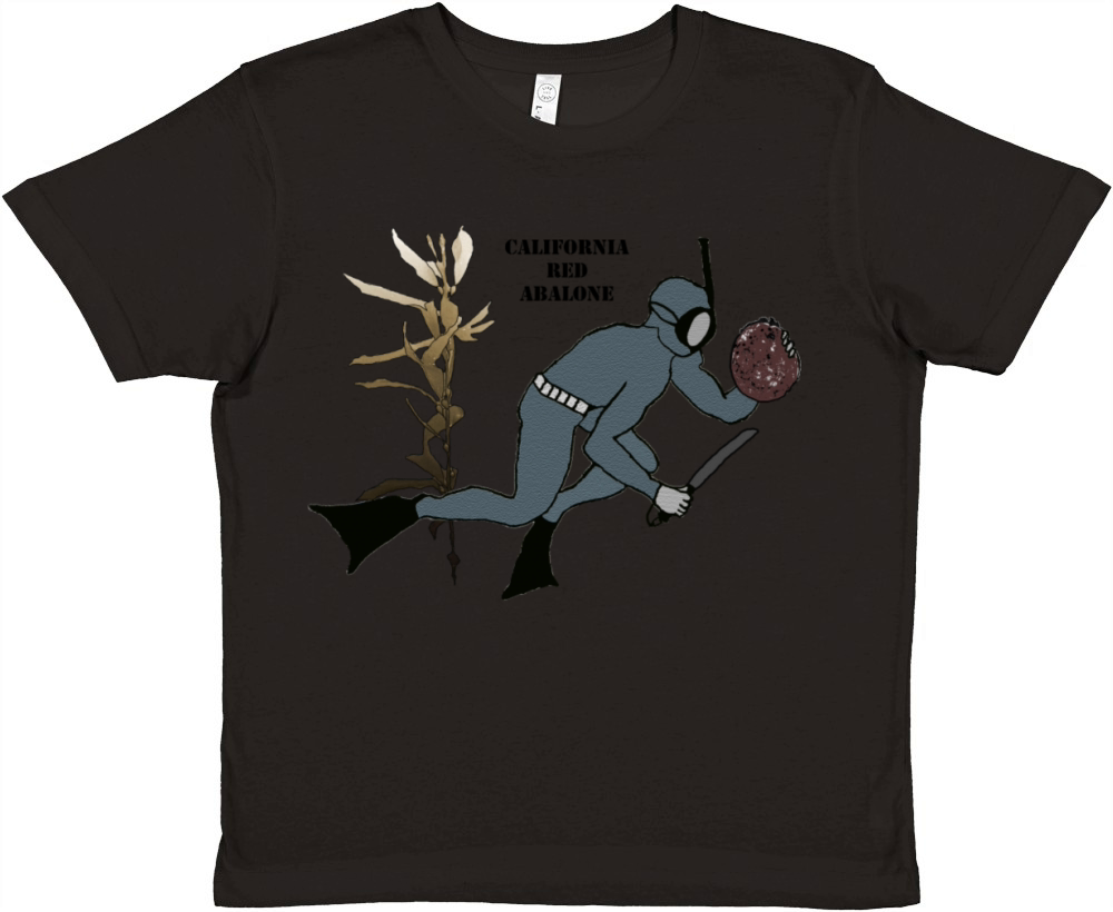 Vintage Freediving Diver with Abalone and Kelp URM Premium Kids Crewneck T-shirt