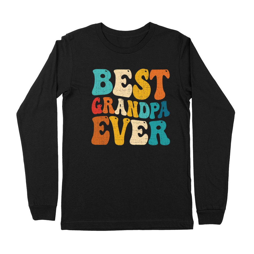 Best Grandpa Ever Retro Vintage Grandfather Premium Long Sleeve