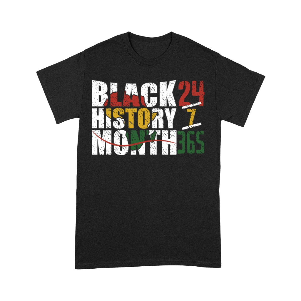 Black history month 24 7 365 with african map flag Premium T-shirt